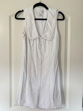 Caroline Constas White Linen Blend Mini Dress Size 6